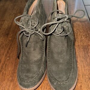 Olive green ankle boots